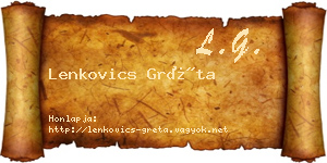 Lenkovics Gréta névjegykártya
